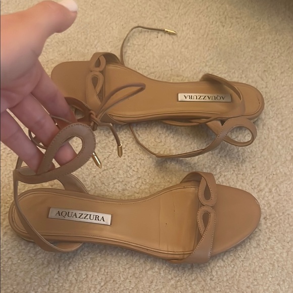 Aquazzura Tan Leather Sandals - Picture 6 of 6